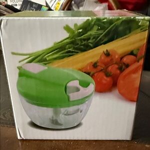 Manual Food Chopper with Green Lid